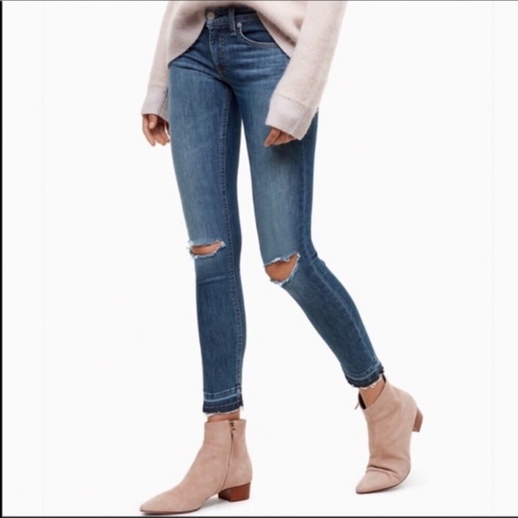 rag & bone Denim - Rag & bone knee hole Capri distressed jeans
